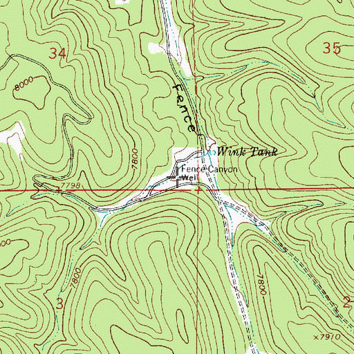 Topographic Map of Fence Canyon Well, NM