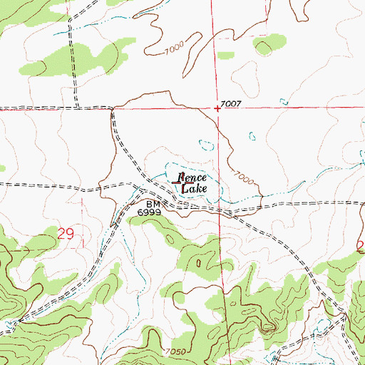 Topographic Map of Fence Lake, NM