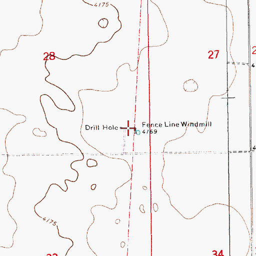 Topographic Map of Fence Line Windmill, NM