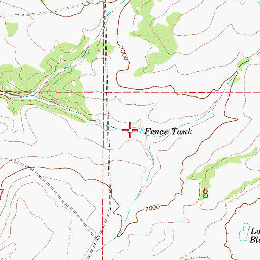 Topographic Map of Fence Tank, NM