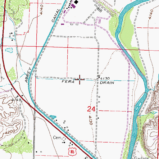 Topographic Map of Fera Drain, NM