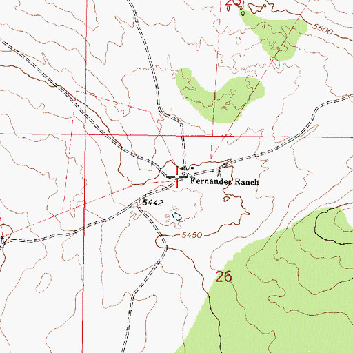 Topographic Map of Fernandez Ranch, NM