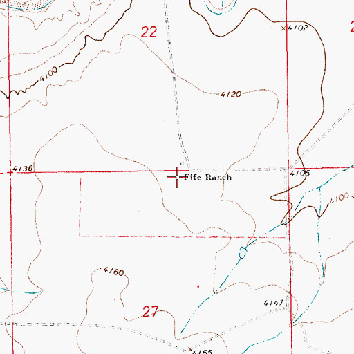 Topographic Map of Fife Ranch, NM