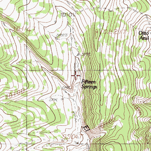 Topographic Map of Fifteen Springs, NM