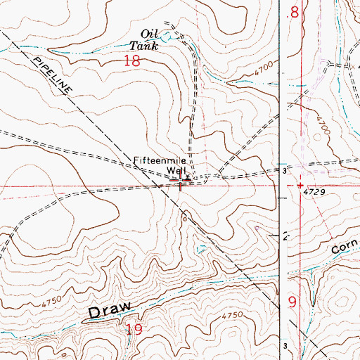 Topographic Map of Fifteenmile Well, NM
