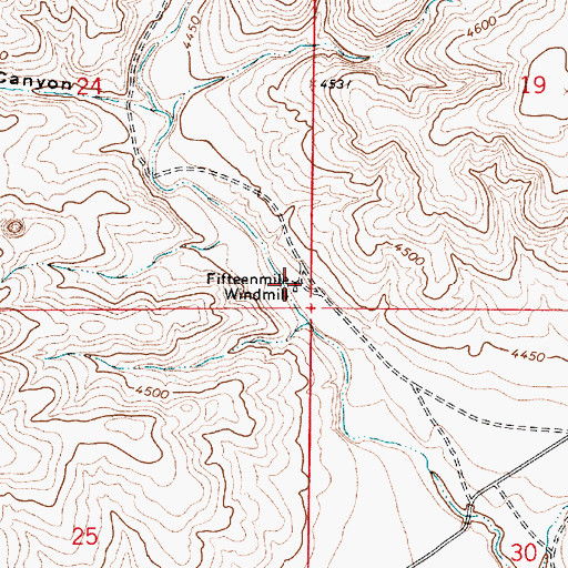 Topographic Map of Fifteenmile Windmill, NM
