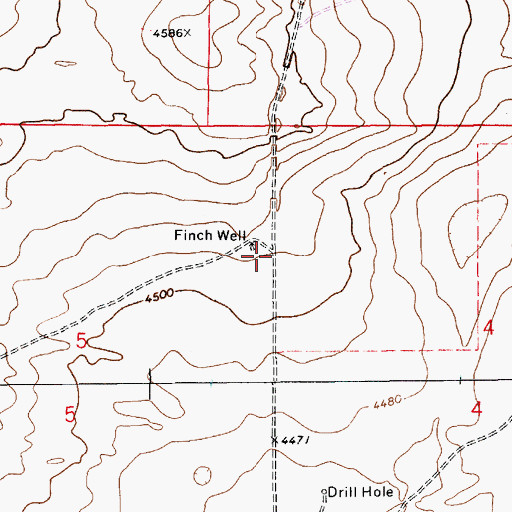Topographic Map of Finch Well, NM