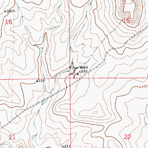 Topographic Map of Finn Well, NM