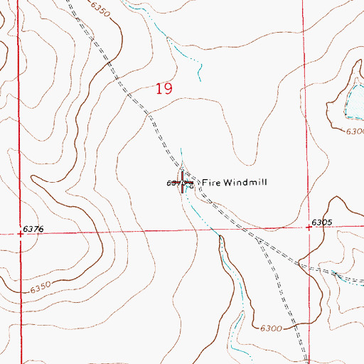 Topographic Map of Fire Windmill, NM