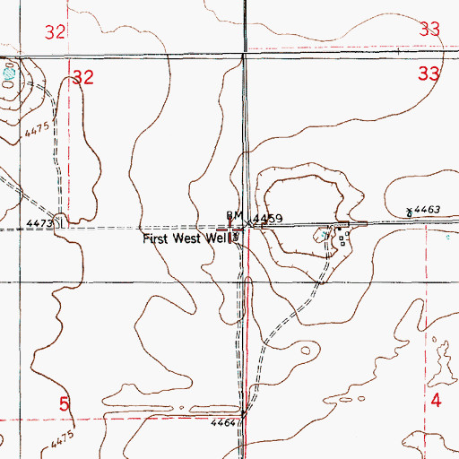 Topographic Map of First West Well, NM