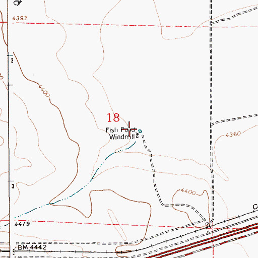 Topographic Map of Fish Pond Windmill, NM