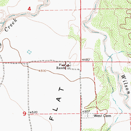 Topographic Map of Fish Ranch, NM