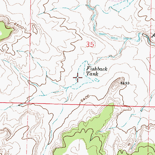 Topographic Map of Fishback Tank, NM