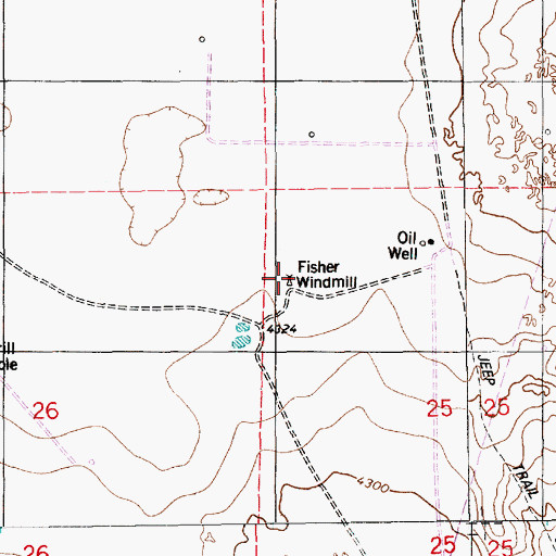 Topographic Map of Fisher Windmill, NM