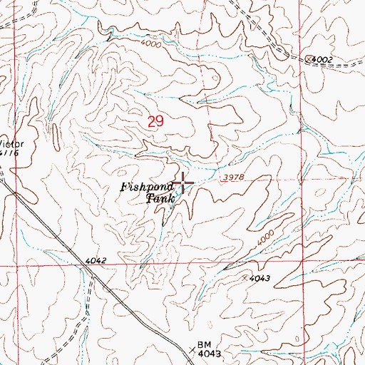 Topographic Map of Fishpond Tank, NM