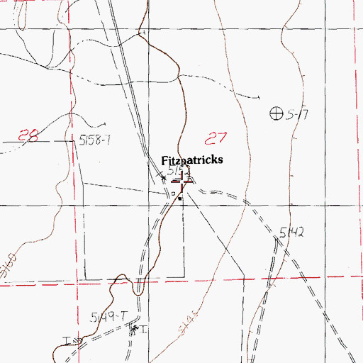 Topographic Map of Fitzpatricks Well, NM