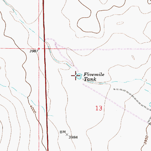 Topographic Map of Fivemile Tank, NM