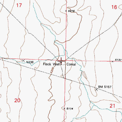 Topographic Map of Flack Well, NM