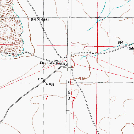 Topographic Map of Flat Lake Ranch, NM