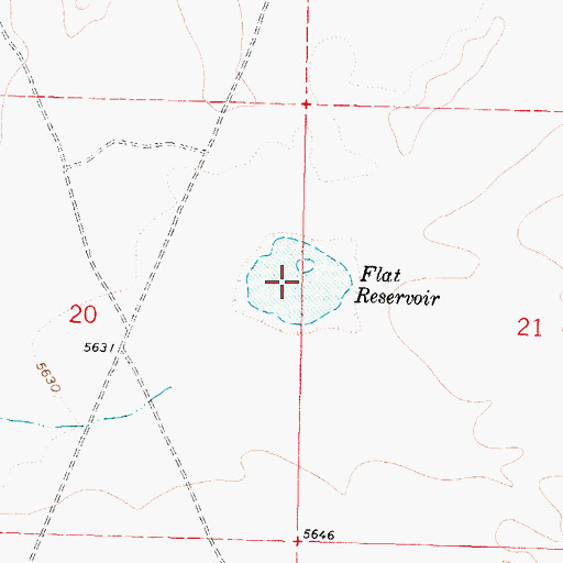 Topographic Map of Flat Reservoir, NM