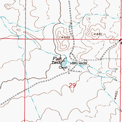 Topographic Map of Flat Tank, NM
