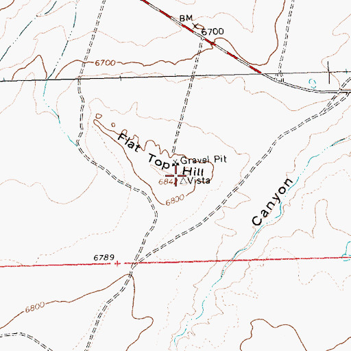 Topographic Map of Flat Top Hill, NM