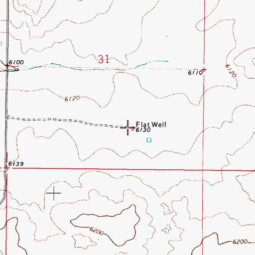 Topographic Map of Flat Well, NM