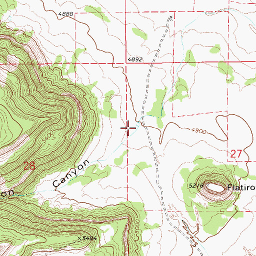 Topographic Map of Flatiron Canyon, NM