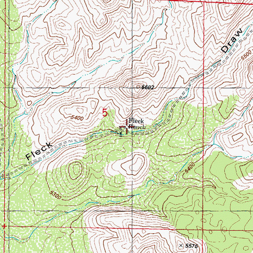 Topographic Map of Fleck Ranch, NM