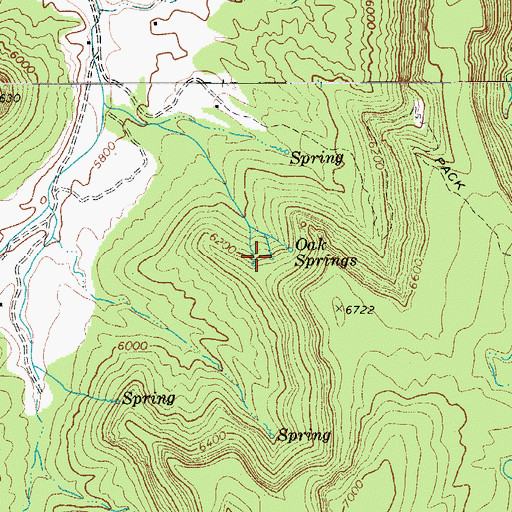 Topographic Map of Oak Springs, AZ