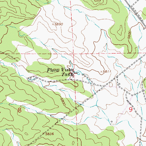 Topographic Map of Flora Vista Tank, NM