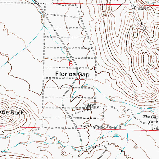 Topographic Map of Florida Gap, NM