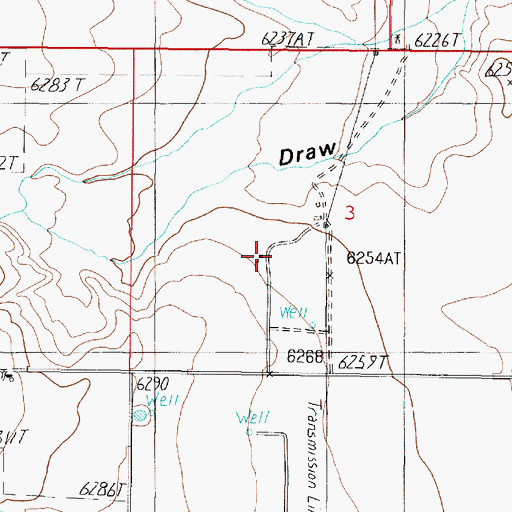 Topographic Map of Flowers Ranch, NM