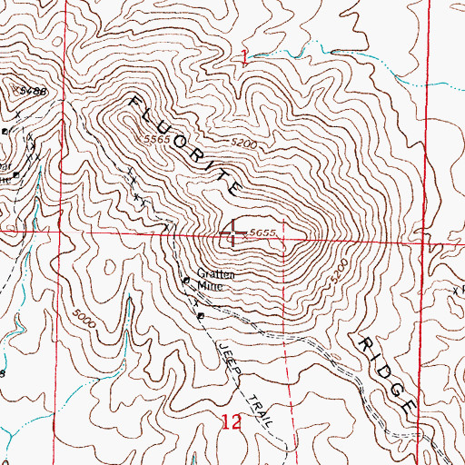 Topographic Map of Fluorite Ridge, NM