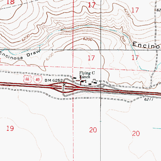 Topographic Map of Flying C Ranch, NM
