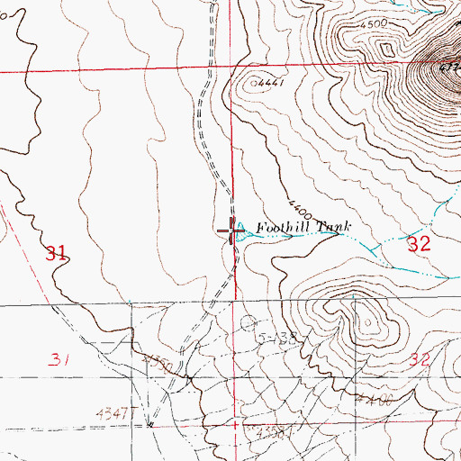 Topographic Map of Foothill Tank, NM