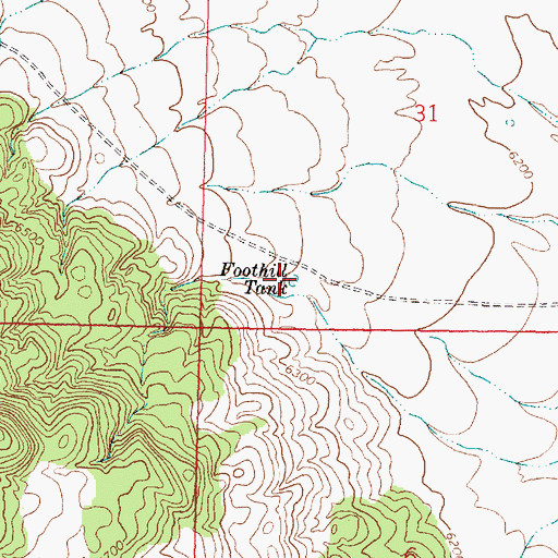Topographic Map of Foothill Tank, NM