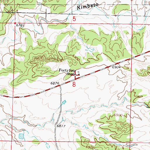 Topographic Map of Fortyfour Store, NM