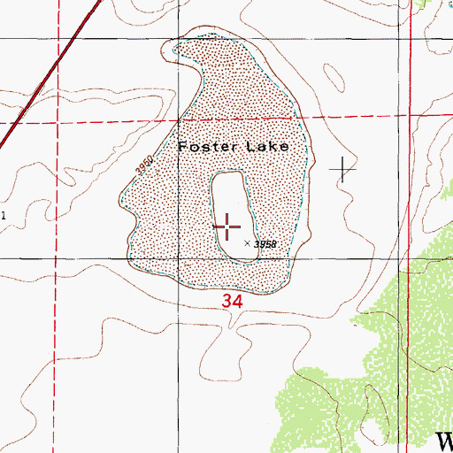 Topographic Map of Foster Lake, NM