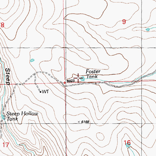 Topographic Map of Foster Tank, NM
