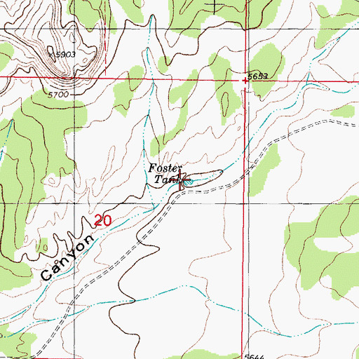 Topographic Map of Foster Tank, NM