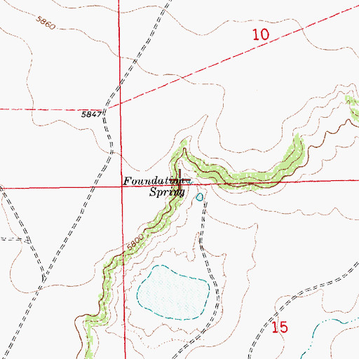 Topographic Map of Foundation Spring, NM
