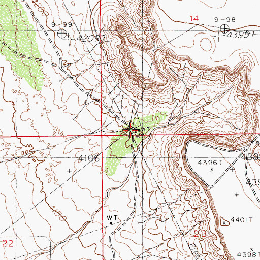 Topographic Map of Four Bac Windmill, NM
