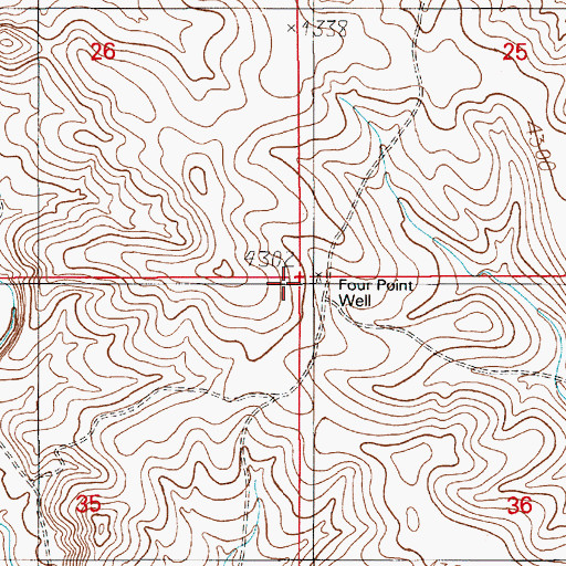 Topographic Map of Four Point Well, NM