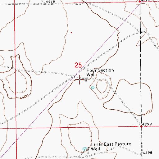 Topographic Map of Four Section Well, NM