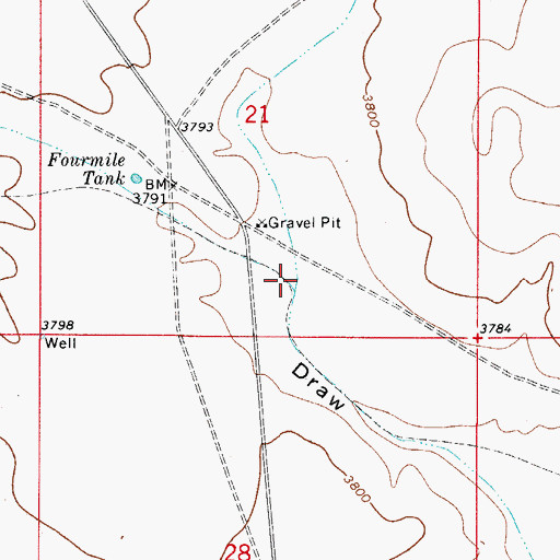 Topographic Map of Fourmile Draw, NM