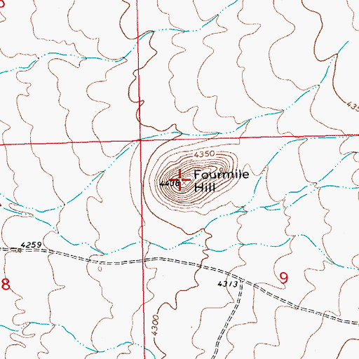 Topographic Map of Fourmile Hill, NM