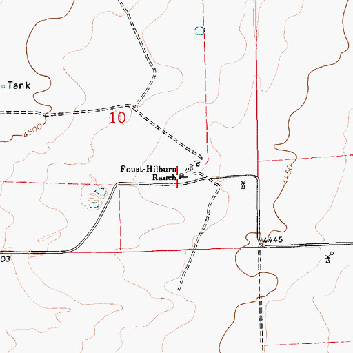 Topographic Map of Foust-Hilburn Ranch, NM