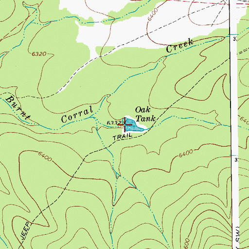 Topographic Map of Oak Tank, AZ