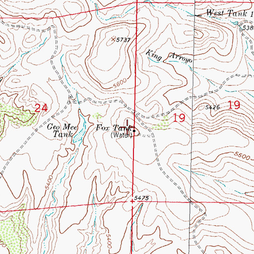 Topographic Map of Fox Tank, NM